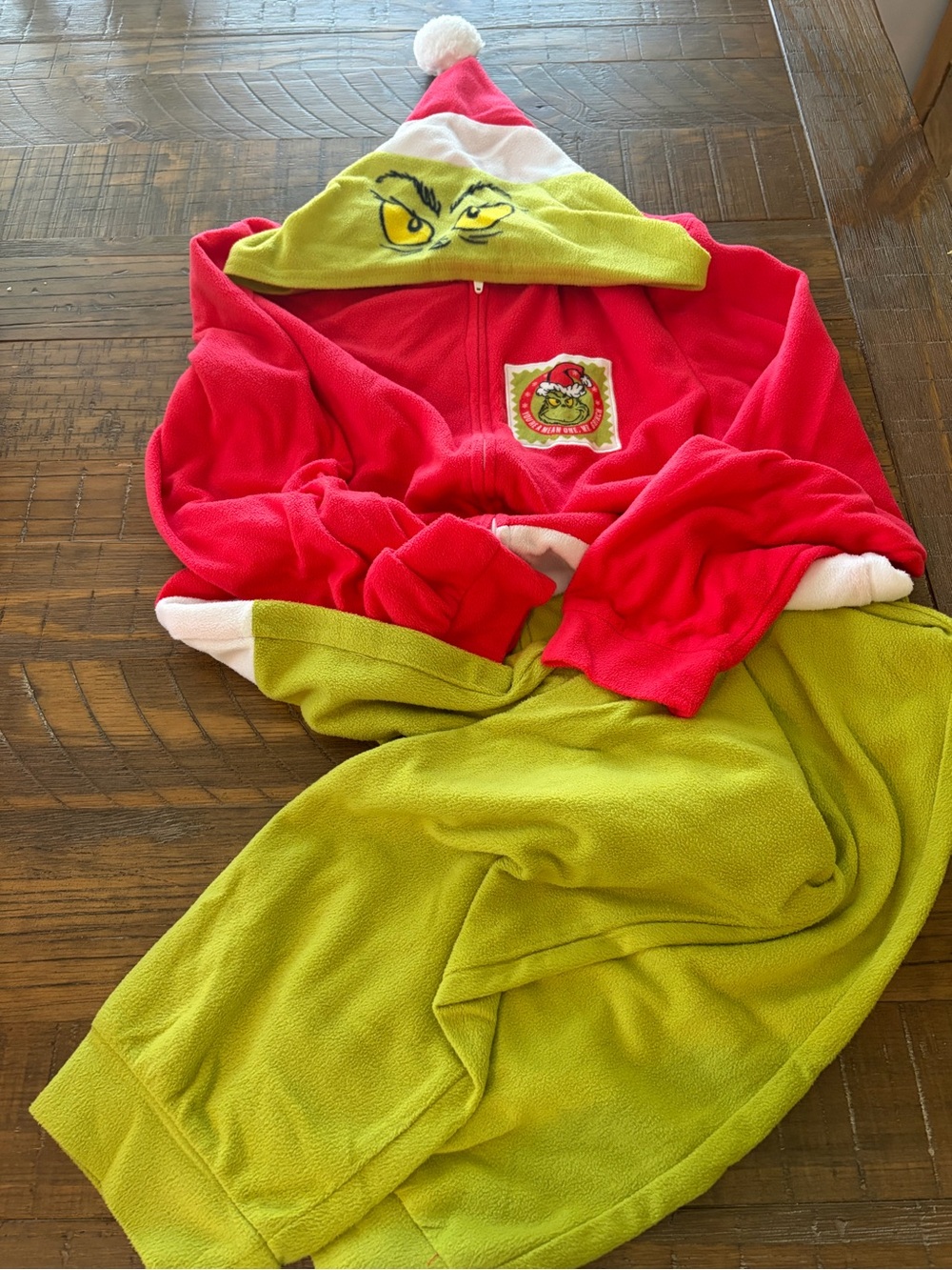 Grinch hooded onsie
